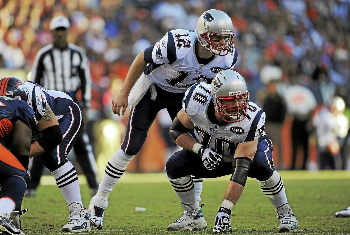 The New England Patriots have traded Pro Bowl guard Logan Mankins (70) to the Tampa Bay Buccaneers. Mankins has been protecting Tom Brady since 2005.