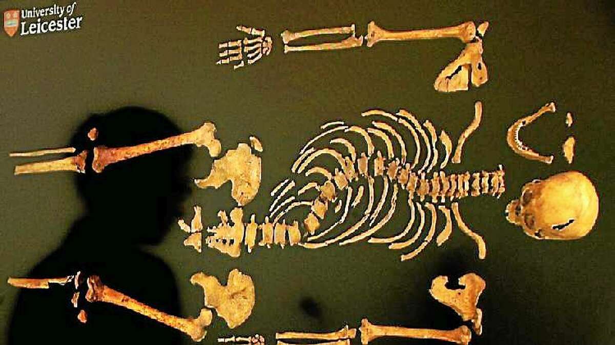 AP File Photo The bones of Richard III on display at Leicester University.