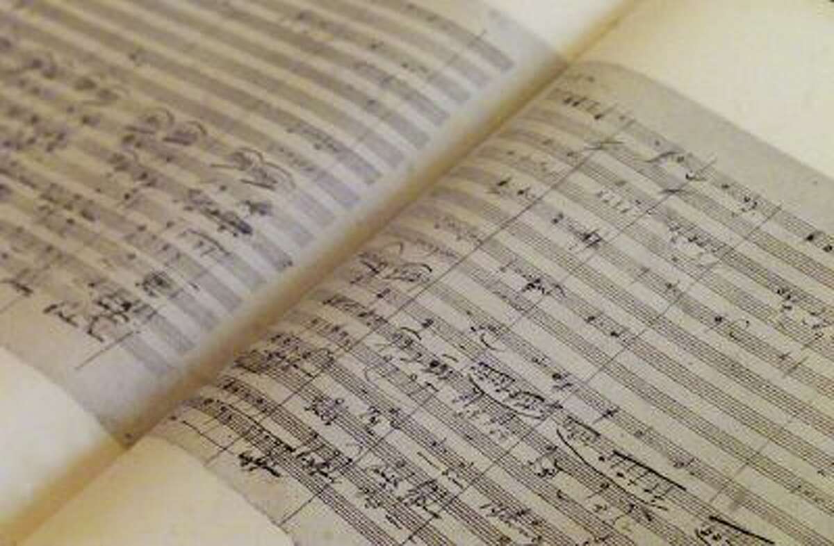 A printed facsimile of the original version of Ludwig van Beethoven's Ninth Symphony, is seen in the National Library in Berlin Jan. 10, 2003.