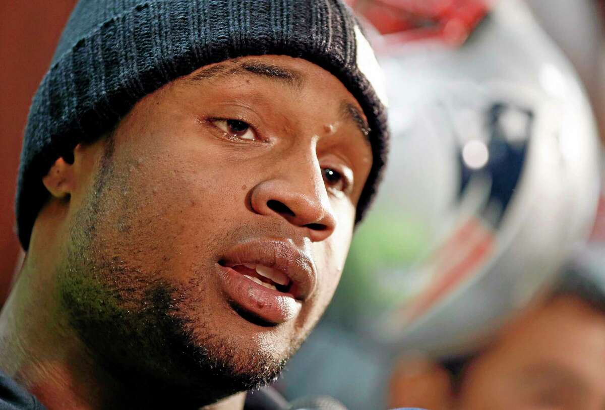 Patriots running back Stevan Ridley speaks with reporters following practice on Thursday.