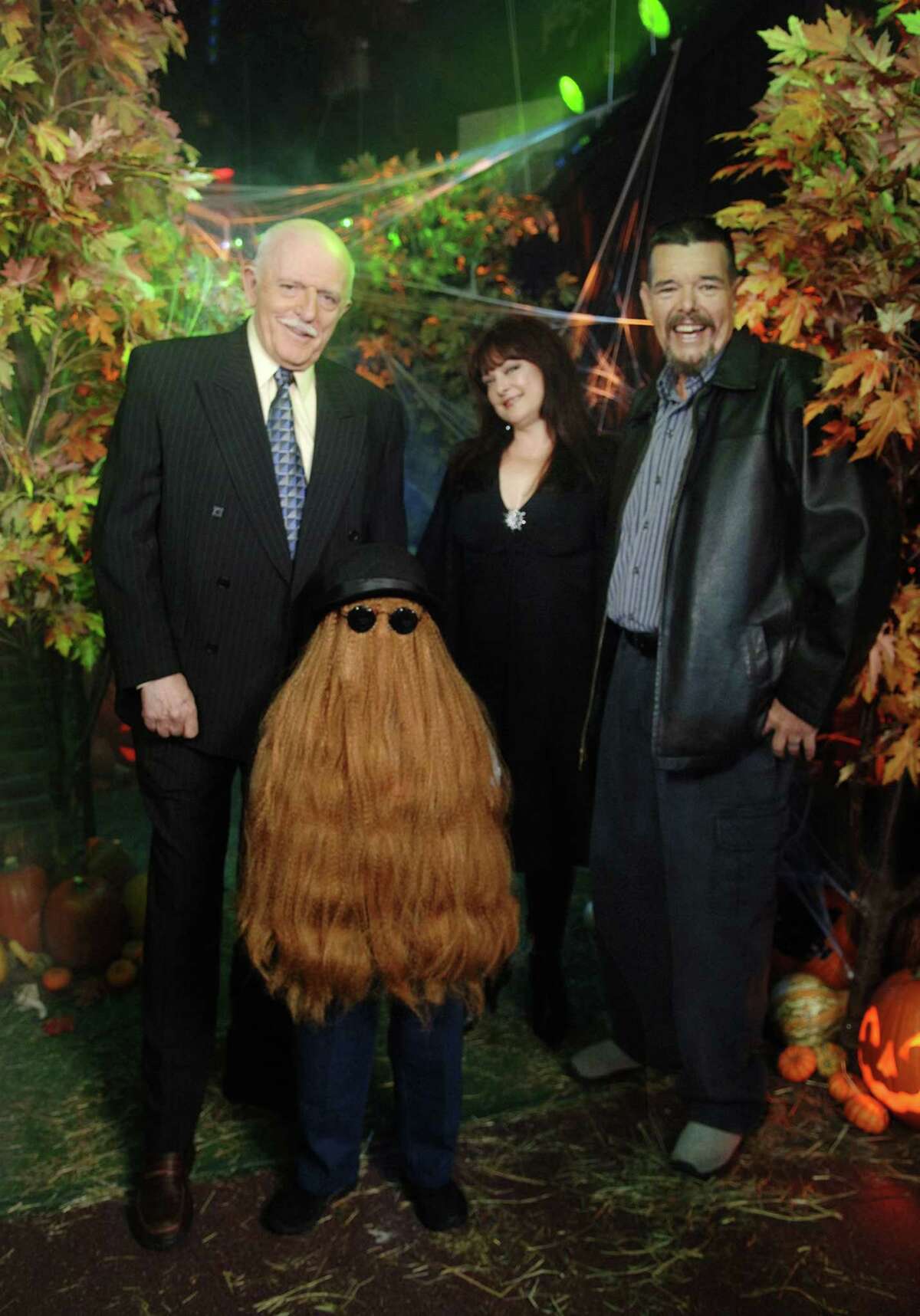This Oct. 31, 2006 photo provided by ABC, shows some of the original cast of the TV show, “The Addams Family,” from left, John Astin, (Gomez Addams), Felix Silla, (Cousin Itt), Lisa Loring, (Wednesday Addams) and Ken Weatherwax, (Pugsley Addams), reunited at a special Halloween edition of ABC’s “Good Morning America” outside their Times Square studios in New York. Weatherwax, who played the child character Pugsley on “The Addams Family” television series in the 1960s, has died. He was 59.