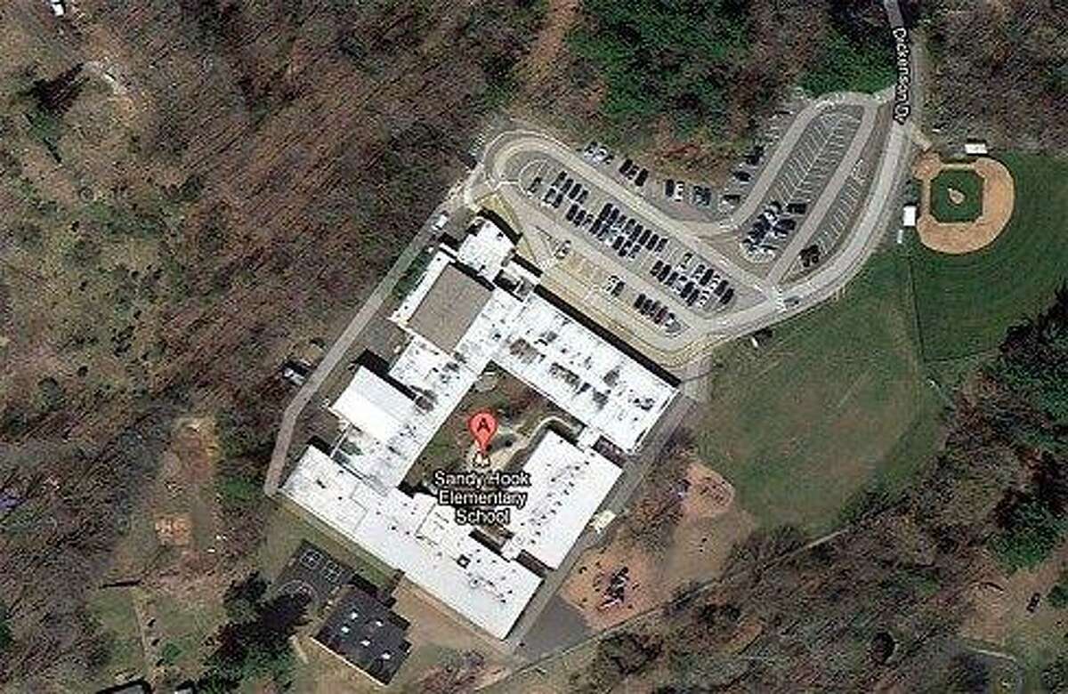 Aerial view of Sandy Hook Elementary School in Newtown