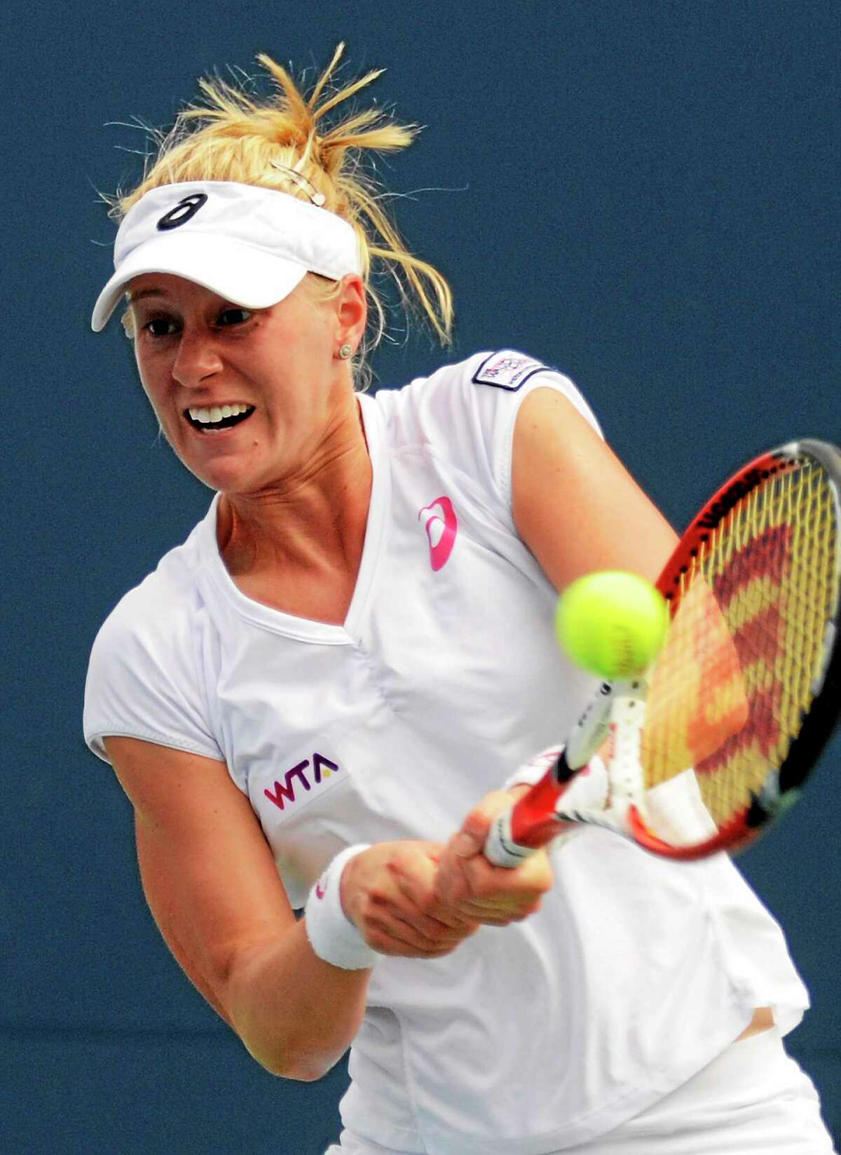 Alison Riske, the final American in the field, was eliminated in the Connecticut Open quarterfinals on Thursday by Magdalena Rybarikova.