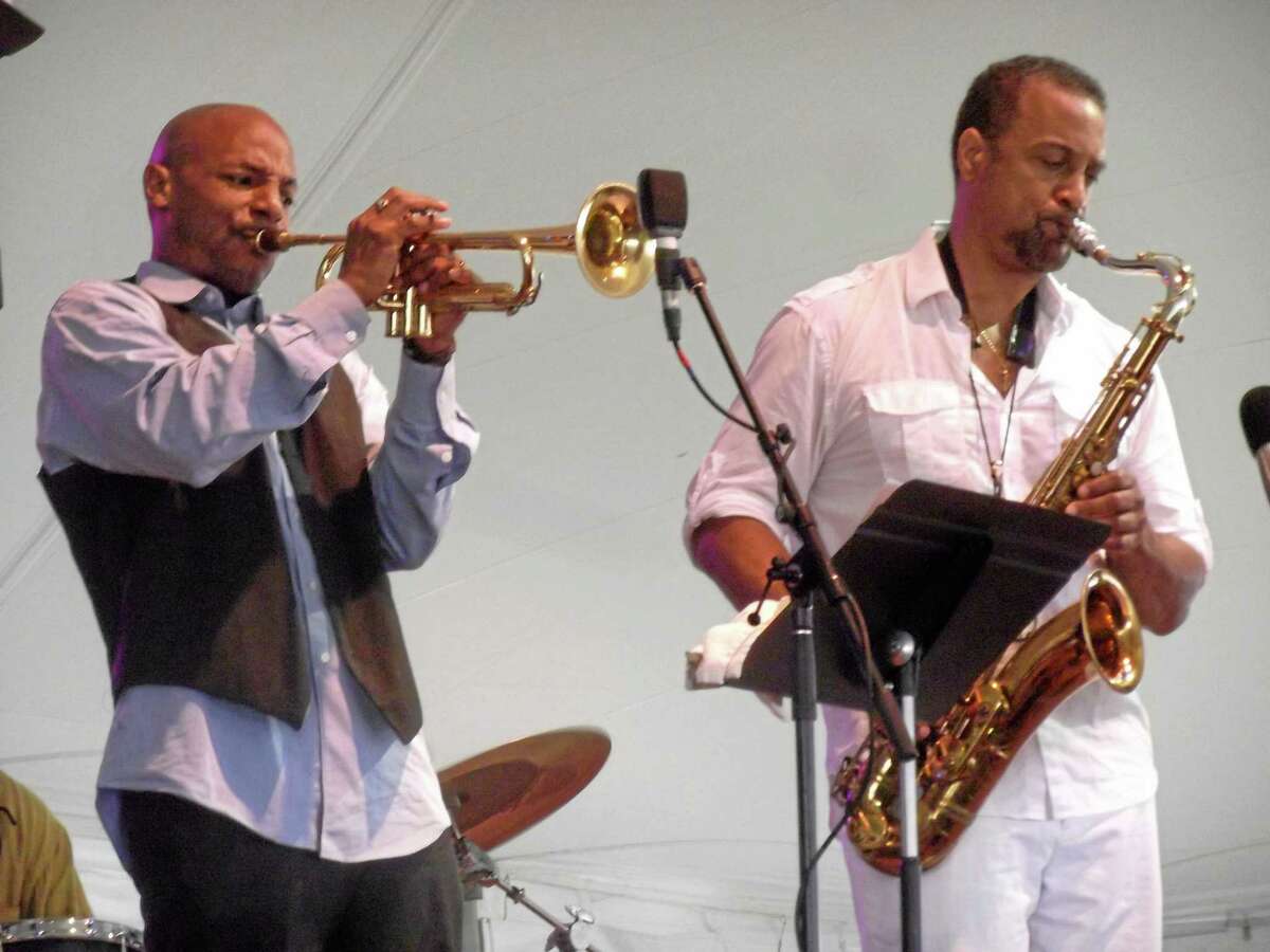 Duane Eubanks and Craig Handy play on the Litchfield Jazz Festival’s main stage during the 2012 jazz festival.