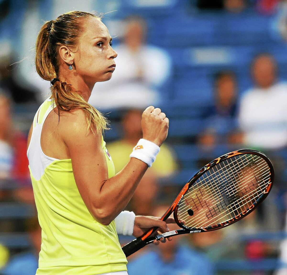 Magdalena Rybarikova defeated the Connecticut Open’s top seed and defending champion Simona Halep on Tuesday night at the Connecticut Tennis Center.
