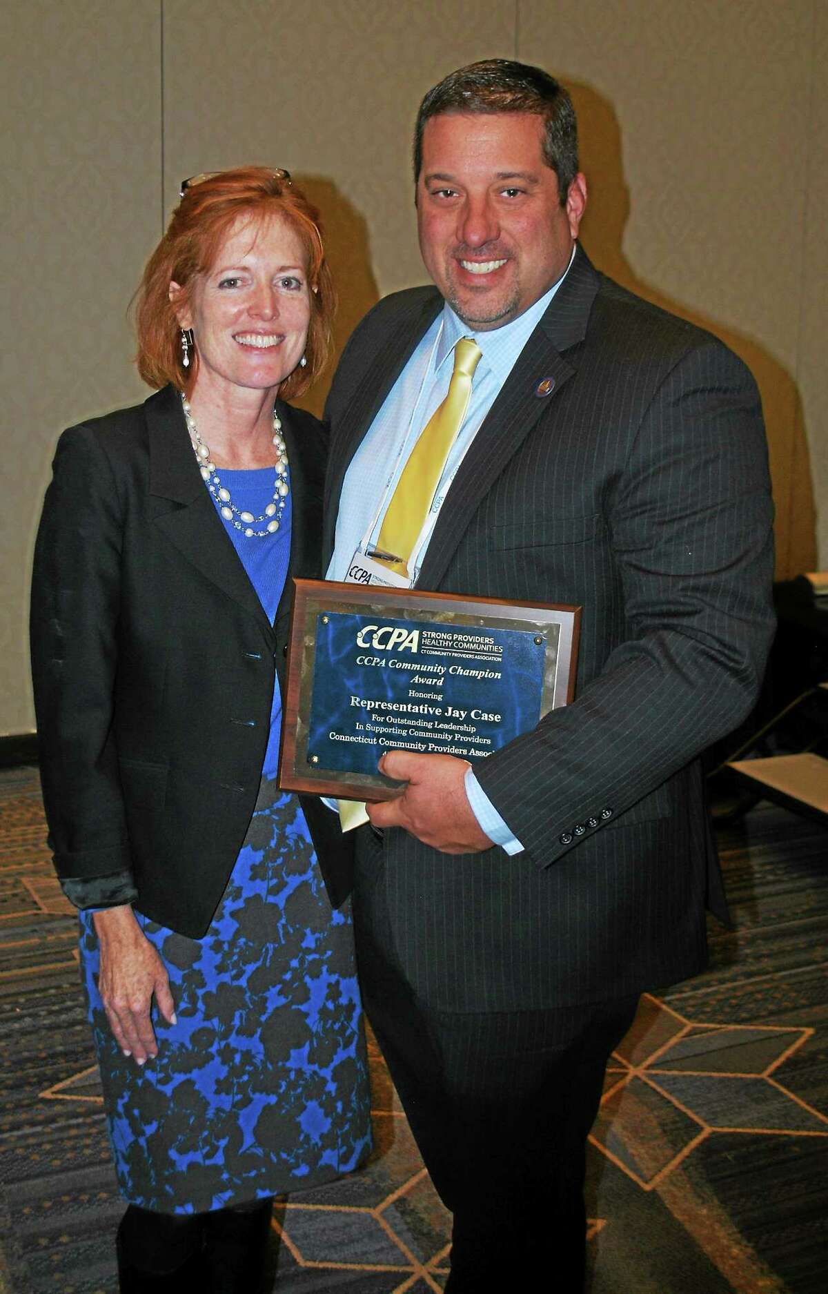 Morna Murray, president and CEO of CCPA, with state Rep. Jay Case.