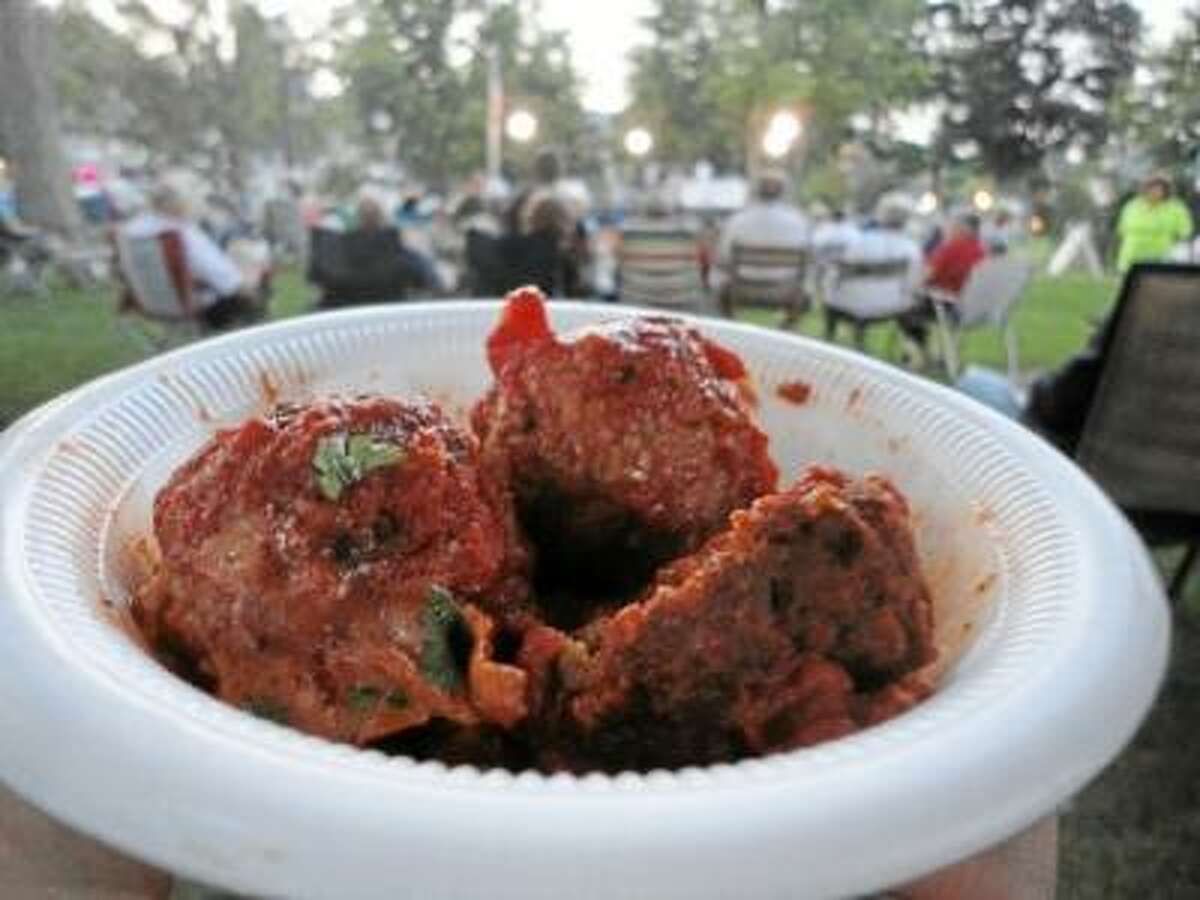 A shot from the 2012 Winsted Meatball Challenge. (Register Citizen File photo)