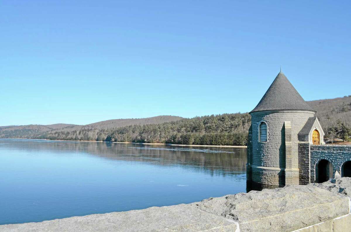The Saville Dam as seen at the Barkhamsted Reservoir.