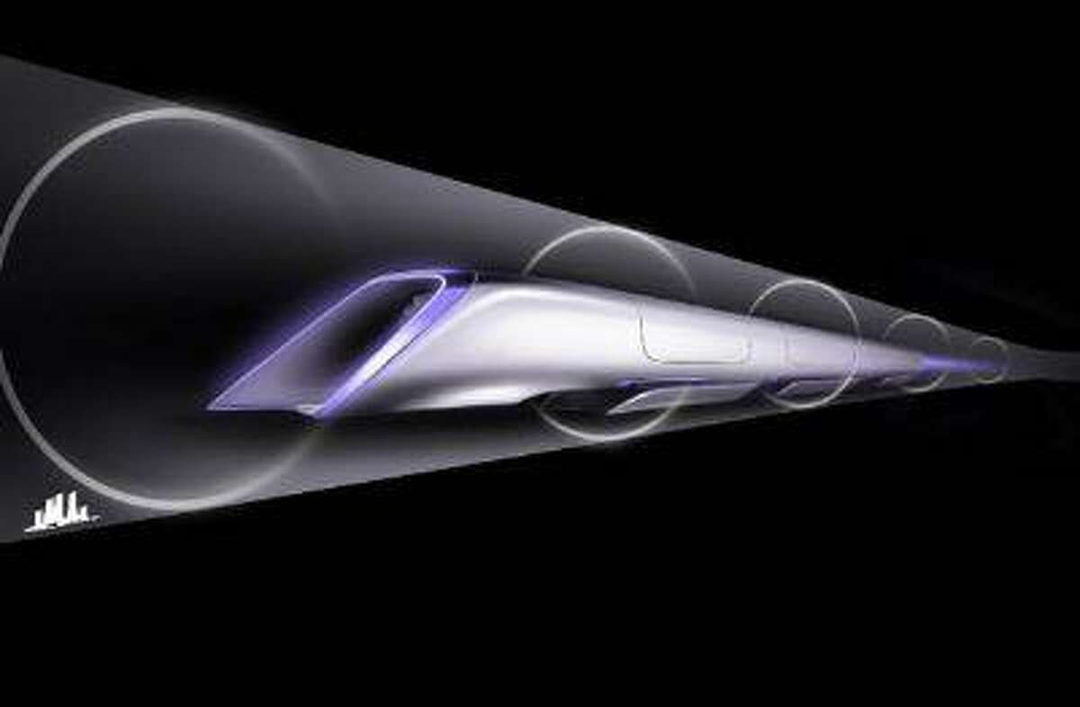 A conceptual design rendering of a Hyperloop passenger transport capsule.