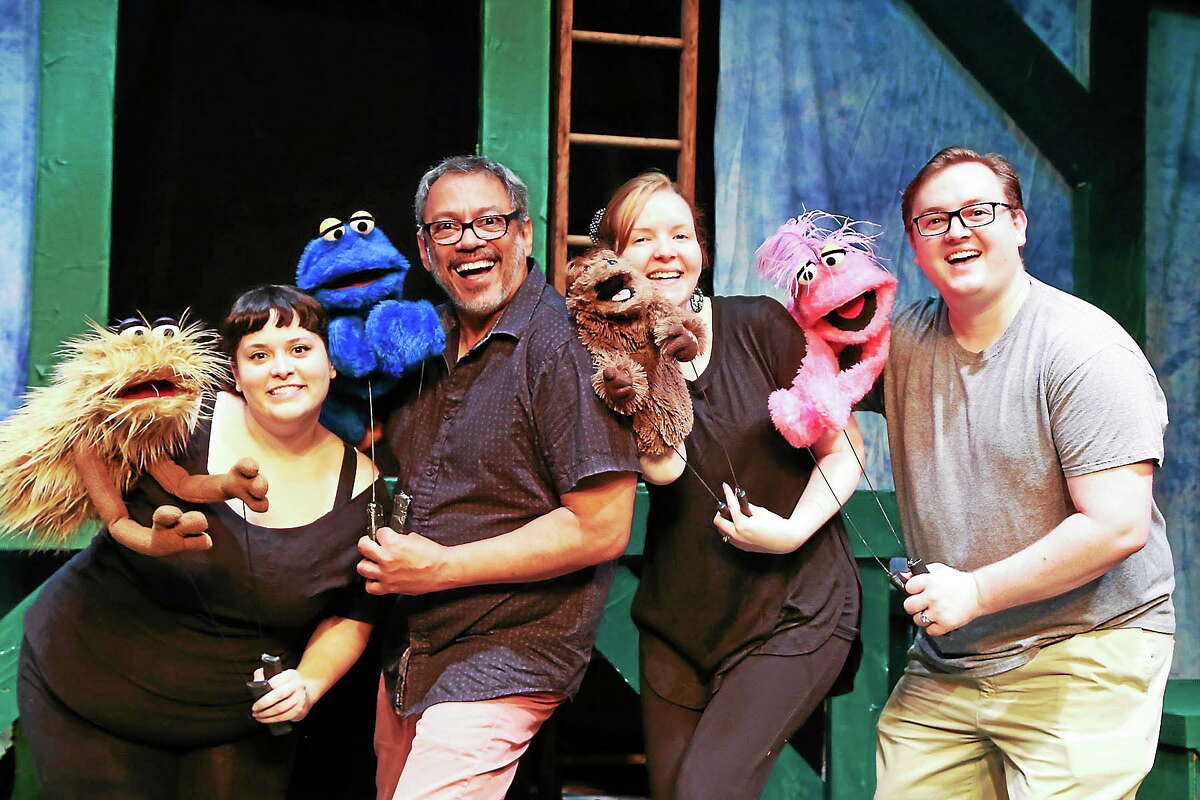 Submitted photo - TheatreWorks New Milford Filmmaker and master puppeteer, Roberto Ferreira, co-founder of the Puppet School of San Francisco, L.A., and New York, (www.PuppetSchool.com) came to TheatreWorks New Milford to prep the cast on the finer points of puppeteering for the premiere of the Theatre’s upcoming hit musical comedy, Avenue Q, which opens in September.