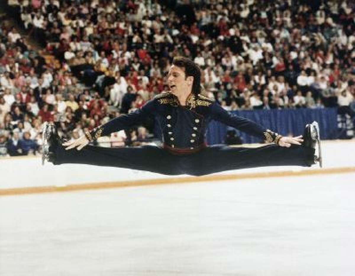 Brian Boitano performs in the 1988 Olympics, where he won a gold medal.