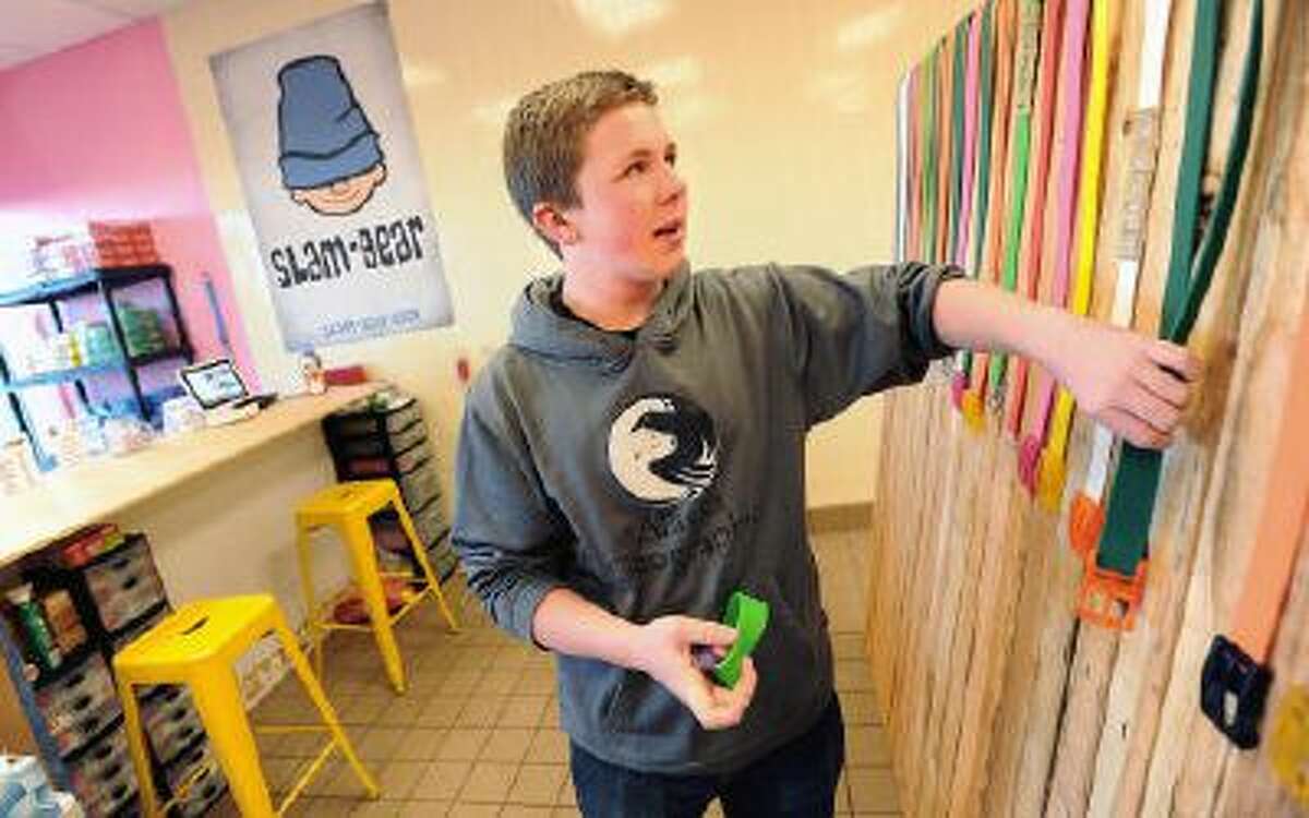 Sam Gambee, a 14-year-old Monarch High School student, had trouble finding a job so he and his dad, Tony, opened up their own store called Slam Gear in Superior, Colo.