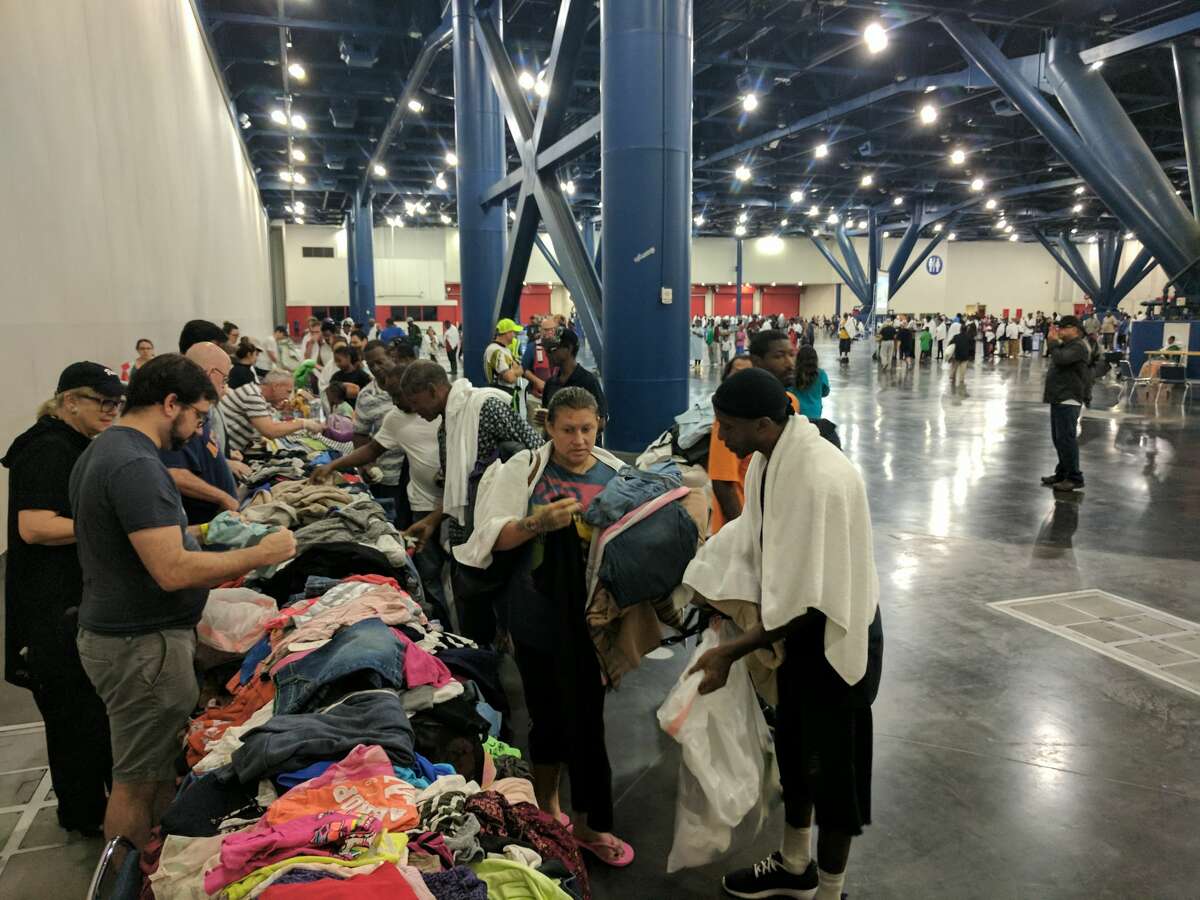 A reader submitted photos from the shelter set up inside the George R. Brown Convention Center on Sunday night, Aug. 27, 2017.