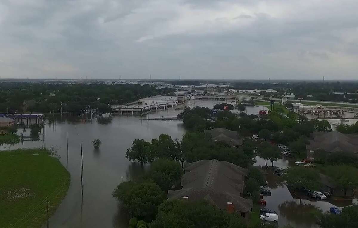 Harvey drone footage shows massive flood in League City