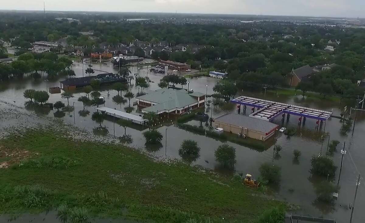 Harvey Drone Footage Shows Massive Flood In League City