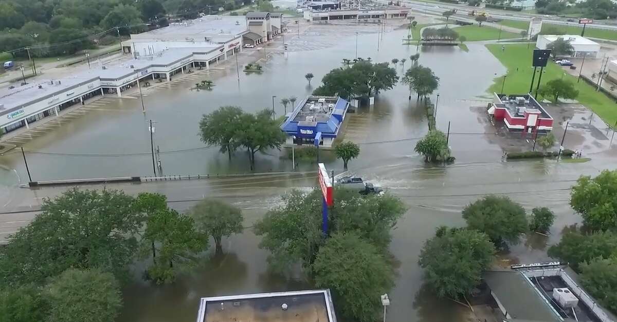 Harvey drone footage shows massive flood in League City