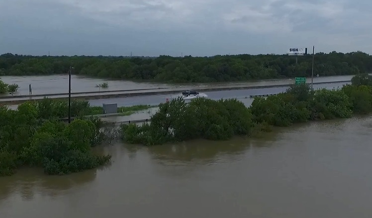 Harvey drone footage shows massive flood in League City