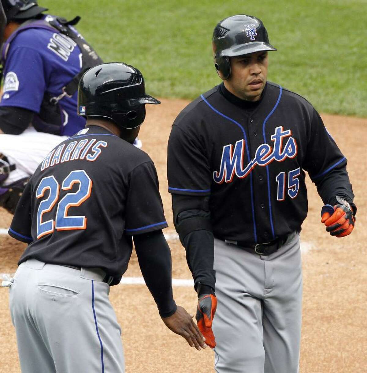 Carlos Beltran, centerfielder for the New York Mets, takes batting
