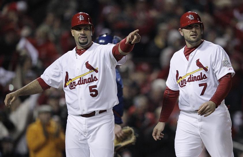 Lance Berkman after striking out during game 2 of the World Series