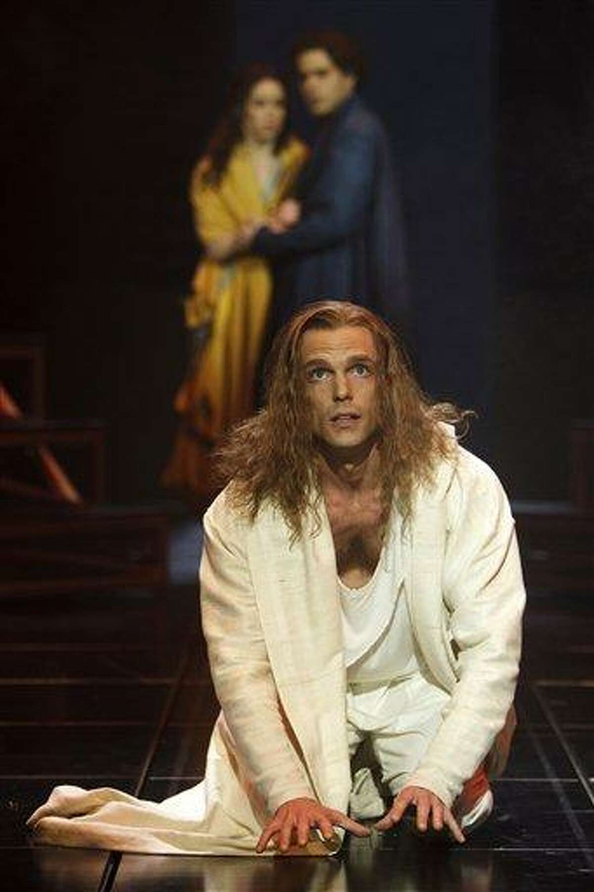 In this undated theater image released by the Stratford Shakespeare Festival, Paul Nolan portrays Jesus in "Jesus Christ Superstar," in a performance from the Stratford Shakespeare Festival in Stratford, Ontario. The Canadian production will be coming to Broadway, with previews beginning on March 1 at the Neil Simon Theatre and an official opening set for March 22. (AP Photo/Stratford Shakespeare Festival, David Hou)