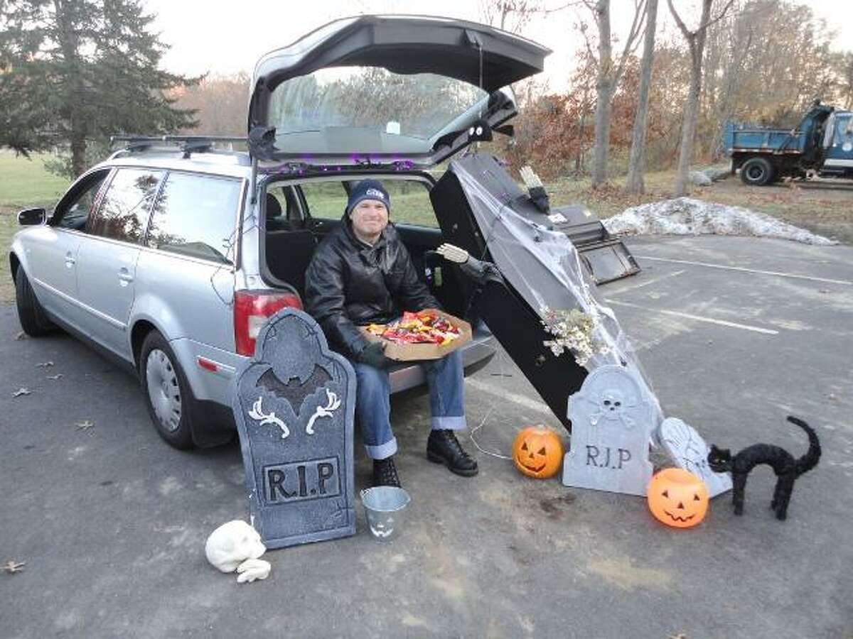 JASON SIEDZIK/ Register Citizen Rich Denver was ready to hand out candy at Barkhamsted's Trunk or Treat. To purchase a glossy photo of this picture, visit registercitizen.com.