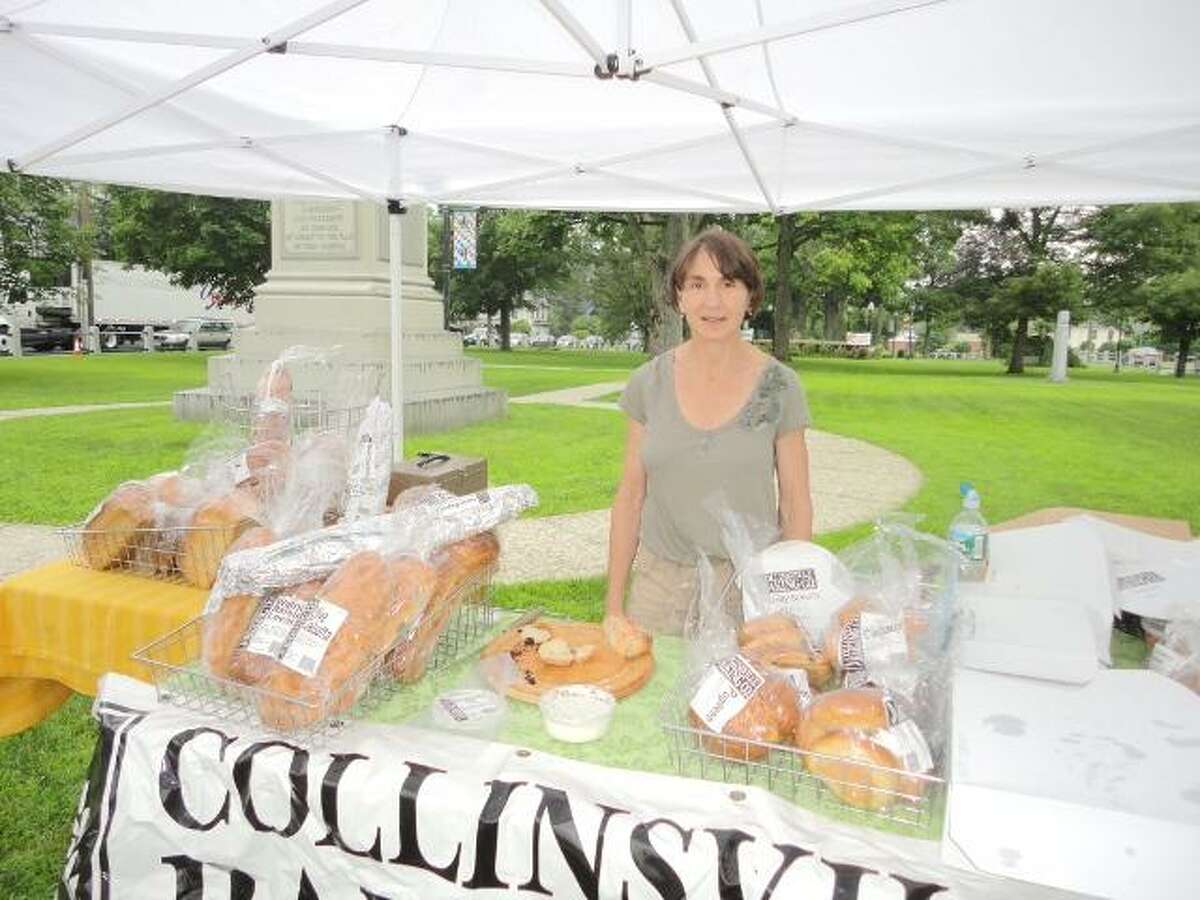 JASON SIEDZIK/ Register Citizen Gail Case said that Collinsville Bakery usually triples their daily business at farmers markets such as the one launched in Winsted. To purchase a glossy photo of this picture, visit registercitizen.com.