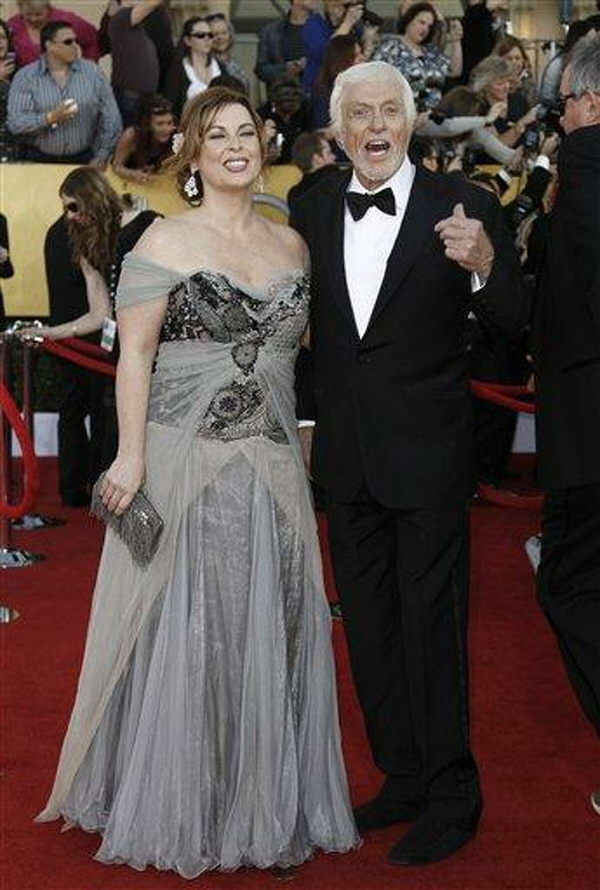 In this Jan. 29, 2012 file photo, actor Dick Van Dyke, right, and Arlene Silver arrive at the 18th Annual Screen Actors Guild Awards in Los Angeles. Van Dyke and Silver were married on Leap Day at a chapel in Malibu, according to his publicist, Bob Palmer. (AP Photo/Matt Sayles, file)
