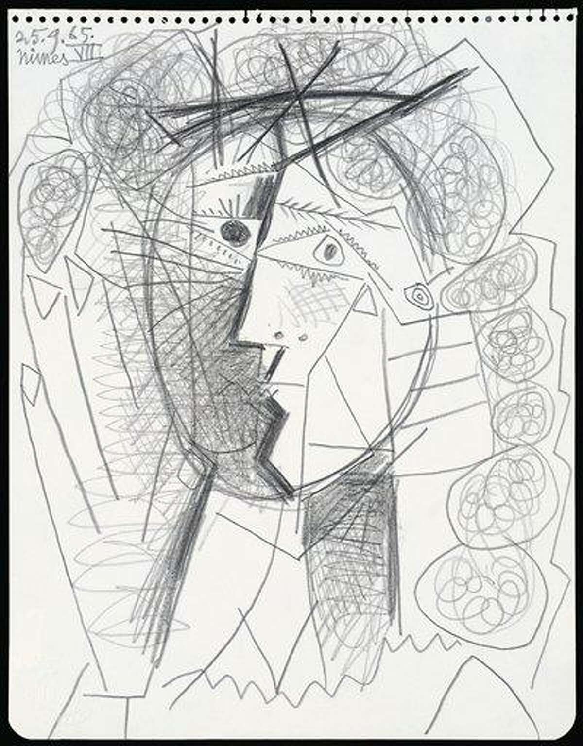 This undated photo provided by the Weinstein Gallery in San Francisco shows Pablo Picasso's "Tete de Femme." Police say the pencil drawing, worth hundreds of thousands of dollars, was taken from the gallery near Union Square by a man who walked in, grabbed the drawing, and then fled in a waiting taxicab Tuesday, July 5, 2011. (AP Photo/Weinstein Gallery)