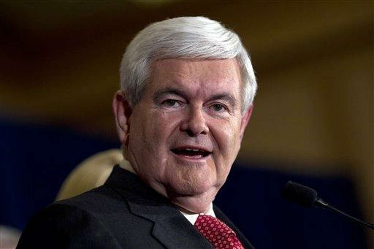 Republican presidential candidate, former House Speaker Newt Gingrich, speaks during a Super Tuesday rally in Atlanta. Associated Press