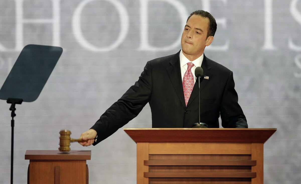 Chairman of the Republican National Committee Reince Priebus gavels closed the abbreviated first session the Republican National Convention in Tampa, Fla., on Monday, Aug. 27, 2012. (AP Photo/J. Scott Applewhite)