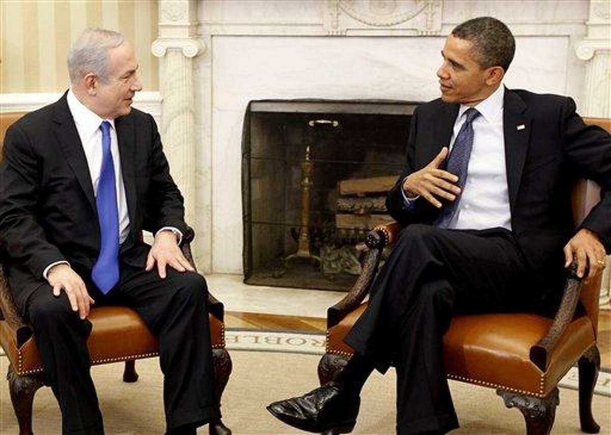President Barack Obama meets with Israeli Prime Minister Benjamin Netanyahu in the Oval Office at the White House in Washington Monday. Associated Press