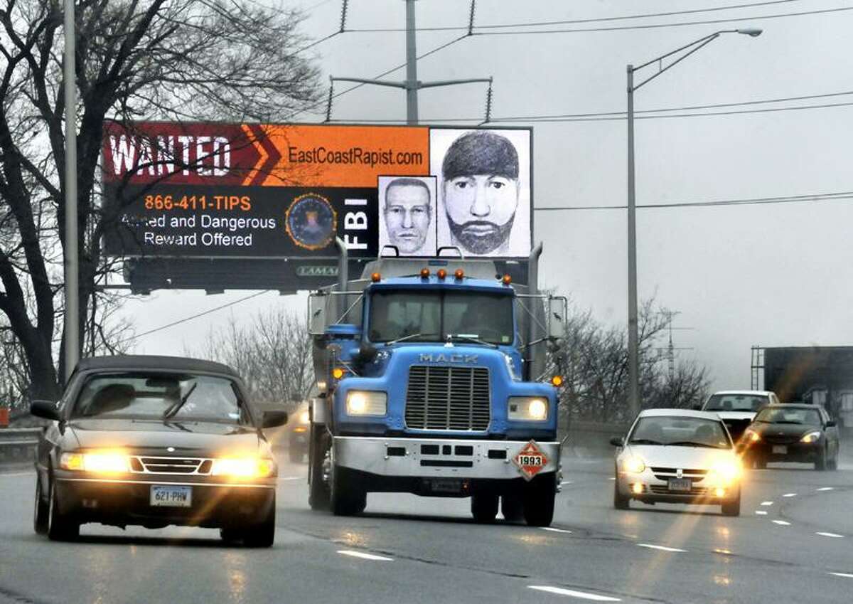 NEW HAVEN-A Billboard along 1-91, near exit 8. The billboard calls for help from the public in capturing the East Coast Rapist. Meklanie Stengel/REgister 228/11