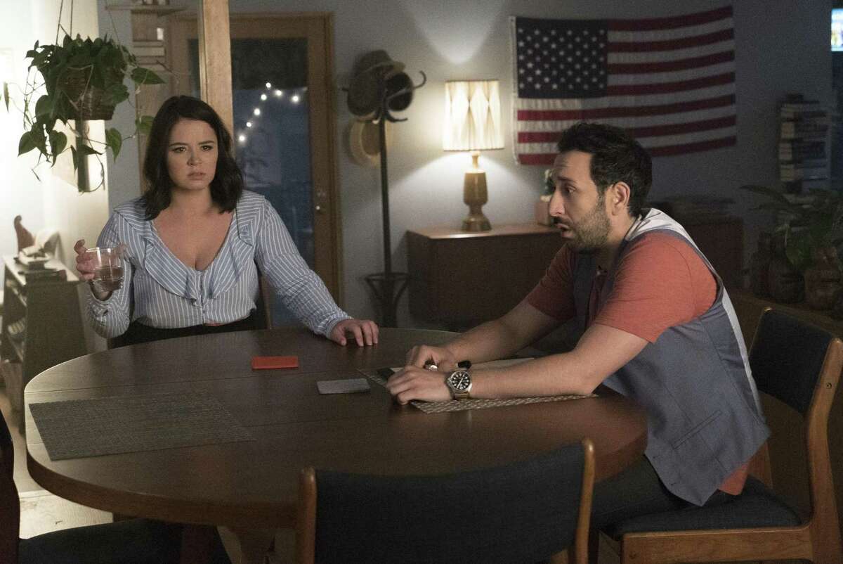 Kether Donohue as Lindsay (left) and Desmin Borges as Edgar in “You’re the Worst.”