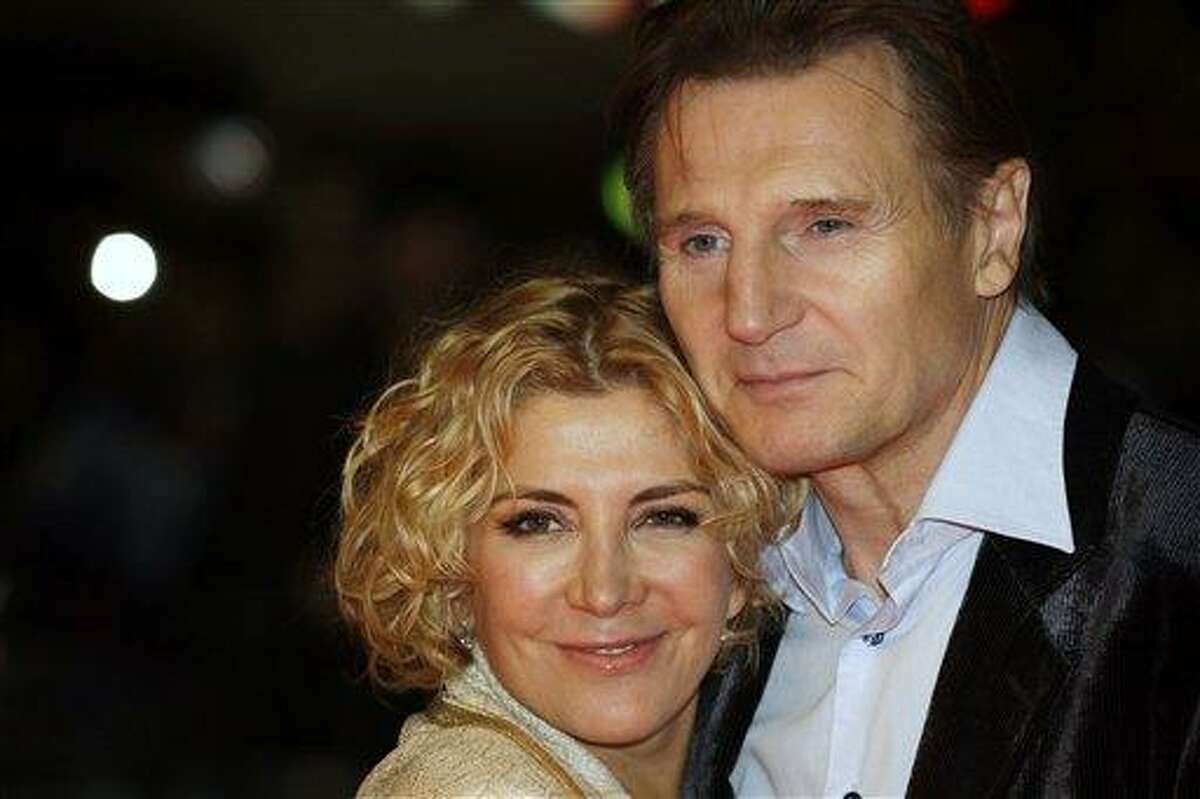 In an Oct. 17, 2008 file photo actors Liam Neeson, right, and his wife Natasha Richardson arrive for The Times BFI London Film Festival in London. Richardson, 45, died Wednesday March 18, 2009 in New York after suffering an apparent head injury from a skiing accident in Canada on Monday. (AP Photo/Joel Ryan, File)