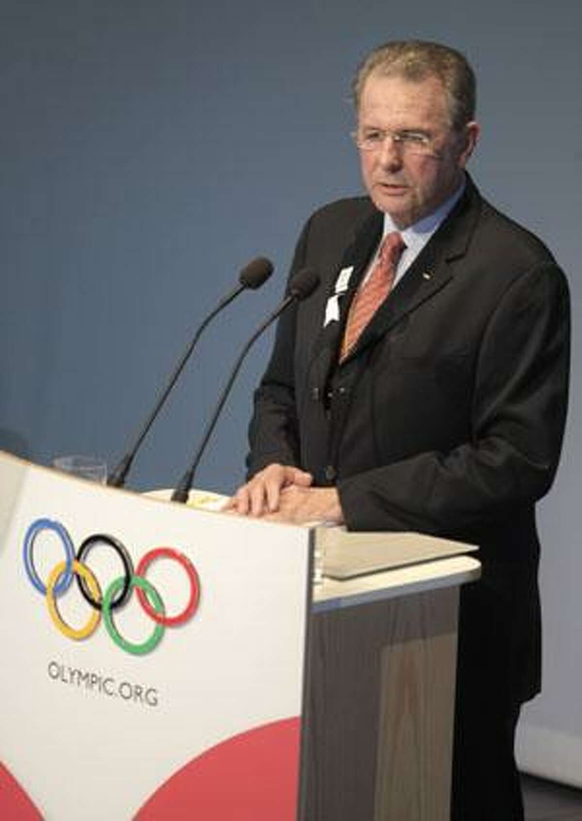 AP IOC president Jacques Rogge speaks during the opening ceremony of the 121st IOC session and XIII Olympic Congress in the Opera house in Copenhagen, Thursday. Rio de Janeiro, Chicago, Madrid and Tokyo are competing for the right to host the 2016 Summer Olympic Games. The IOC will choose the winning city in a vote today in Copenhagen.