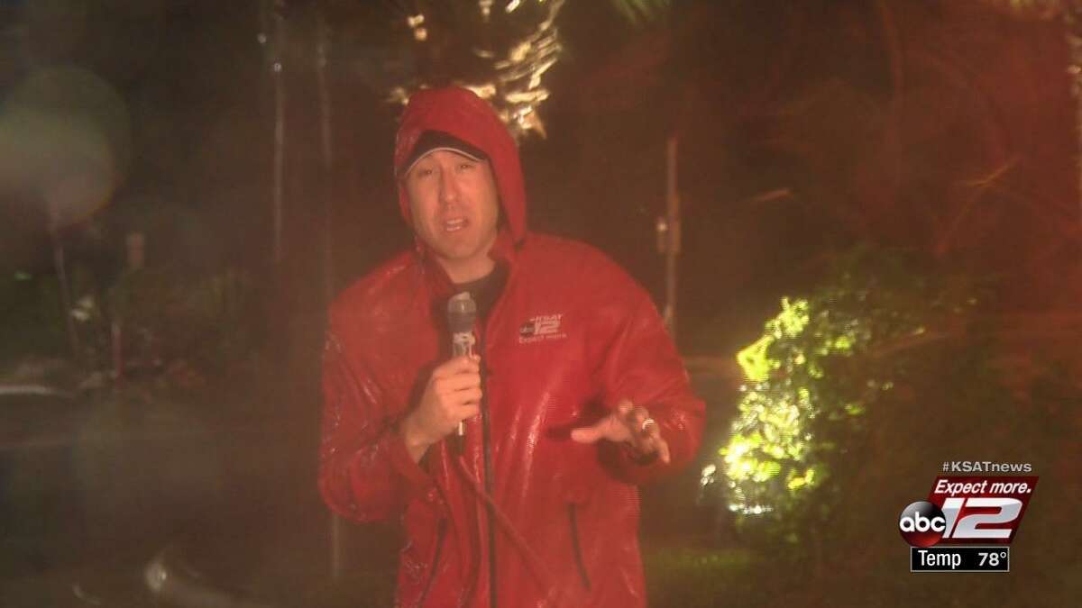 Away from his comfortable dry KSAT studios, meteorologist Justin Horne endured pelting rain and 100 mph winds as he covered Hurricane Harvey and its aftermath.
