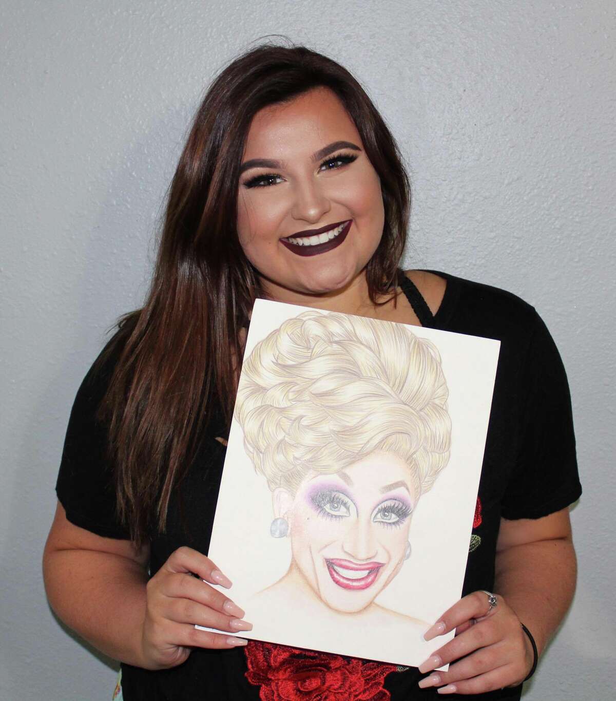 Baileigh Wisocki sold drawings of drag superstars, including Bianca Del Rio, to help with Hurricane Harvey relief.