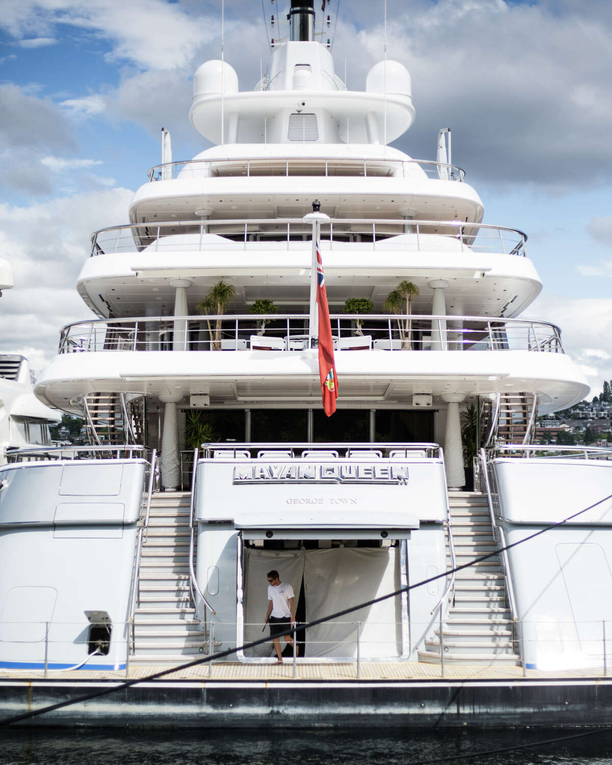 mega yacht in lake union