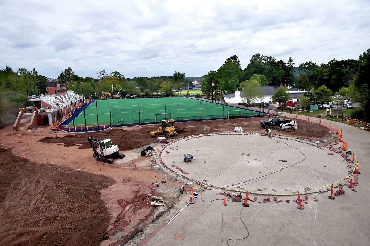 Images of Quinnipiac University's two new athletic facilities as seen, Tuesday, August 29, 2017, at the Mount Carmel Campus in Hamden. The women's and men's soccer and lacrosse teams' stadium features an infilled synthetic turf which seats 1,500 spectators. The second facility features an artificial turf for the women’s field hockey team and seats up to 500 fans.