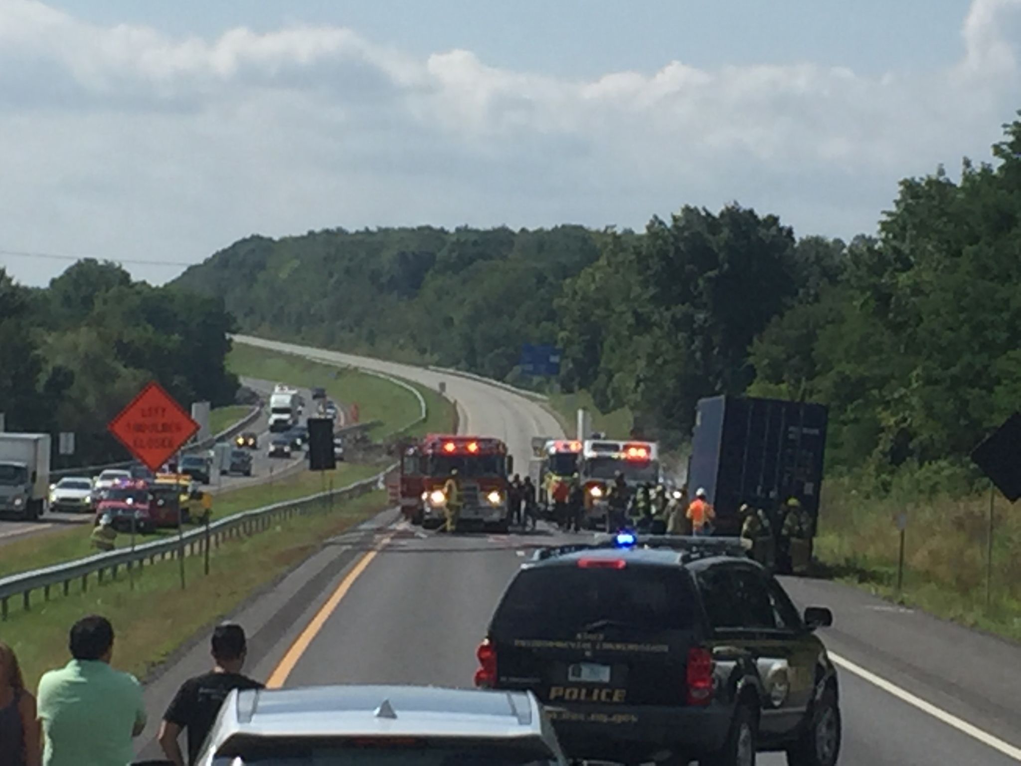 Photos: Thruway lane reopens after truck fire