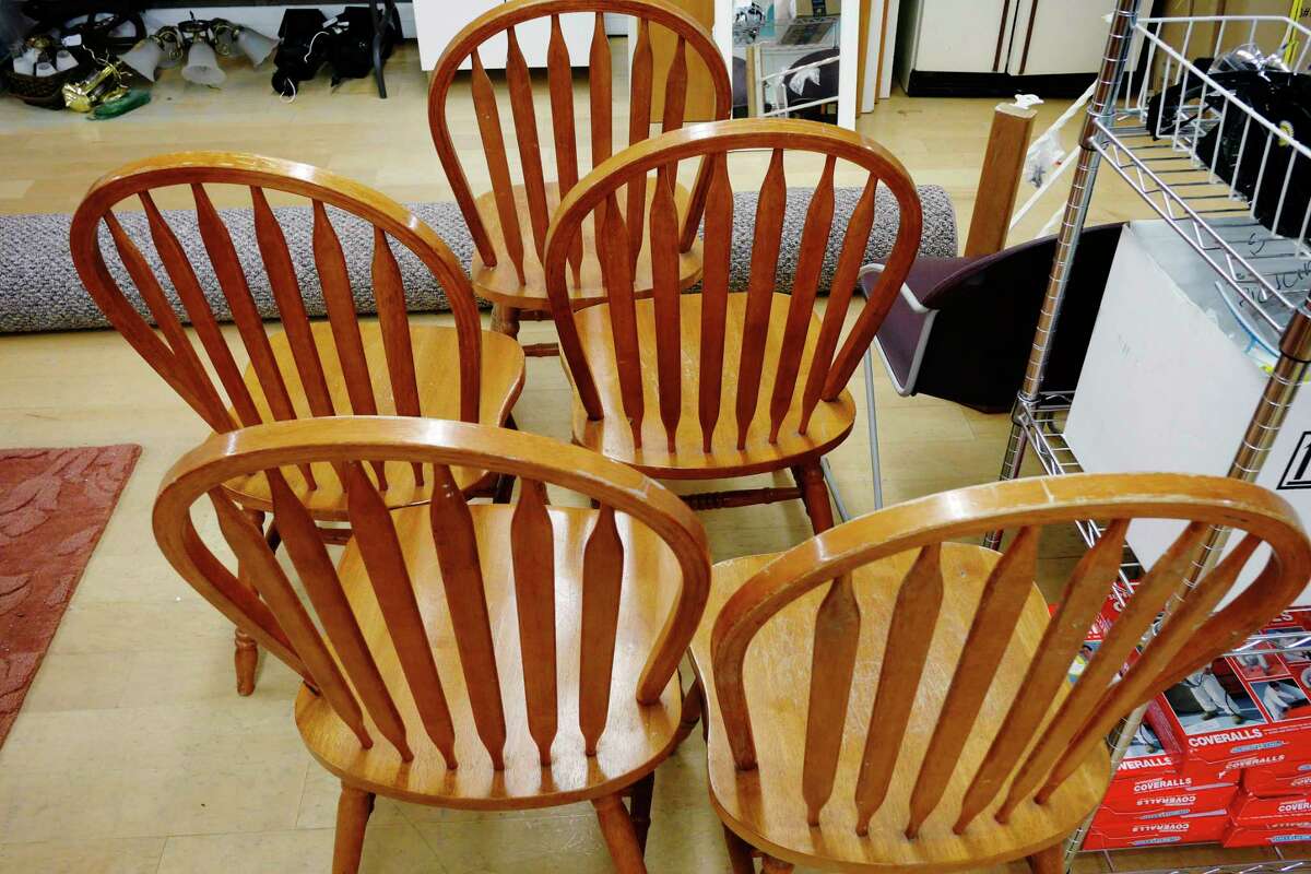 A view of chairs for sale in the Bargain Basement room at The Store at Rebuilding Together, on Tuesday, Aug. 29, 2017, in Ballston Spa, N.Y. (Paul Buckowski / Times Union)
