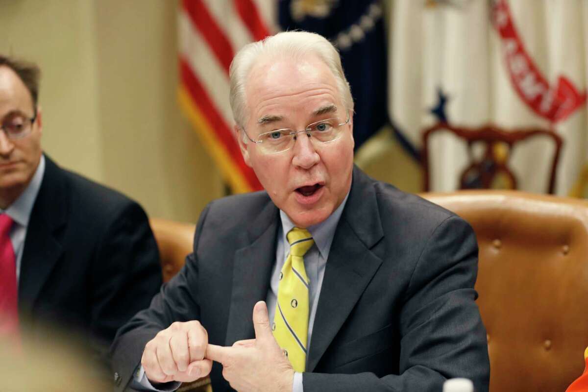 FILE - In this June 21, 2017 file photo, Health and Human Services Secretary Tom Price speaks during a listening session in the Roosevelt Room of the White House, in Washington. An intriguing new theory is gaining traction among Â?“ObamacareÂ?’sÂ?” conservative foes: The Medicaid expansion to low-income adults under former President Barack ObamaÂ?’s Affordable Care Act may be fueling the opioid epidemic. If true, that would represent a shocking outcome for government policy. But thereÂ?’s no evidence thatÂ?’s happening, say university researchers who have long studied the drug problem. Some say Medicaid may be having the opposite effect, helping mitigate the epidemic. (AP Photo/Alex Brandon, File)