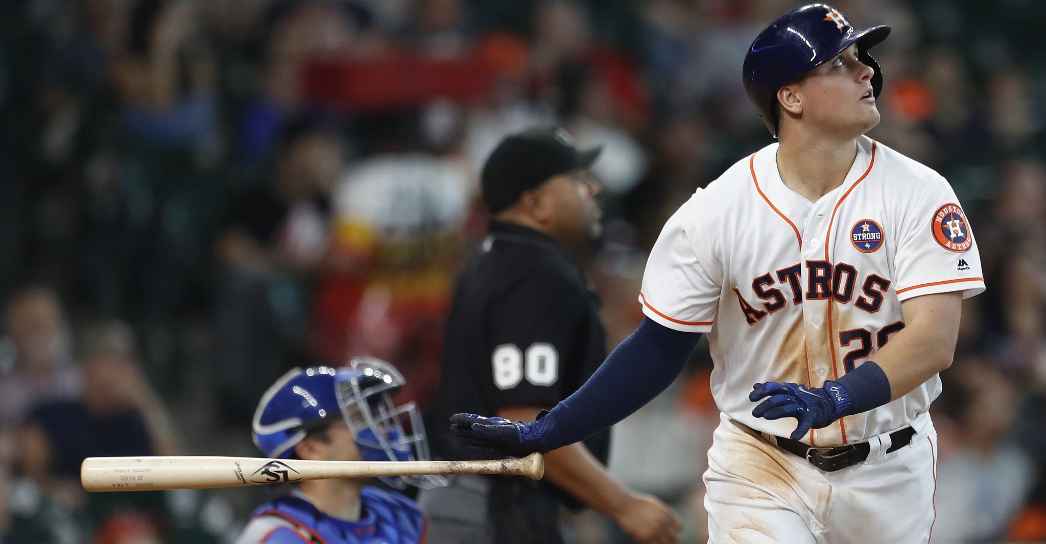 VIDEO: Lunatic Fan Wearing Trash Can on Head Bangs it While Astros