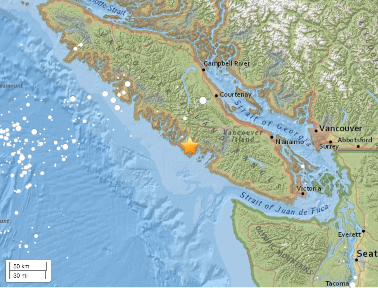 Small earthquake hits Vancouver Island