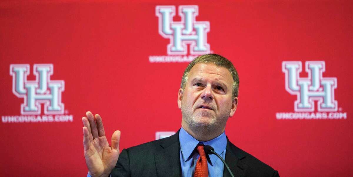 Tilman Fertitta speaks during a news conference announcing his $20 million gift to the University of Houston to renovate the UH basketball arena, on Thursday, Aug. 25, 2016, in Houston. Fertitta's gift to the university is the largest ever individual donation to UH Athletics. Following the renovation, scheduled for completion for the 2018-19 basketball season, the arena, now known as Hofheinz Pavilion, will be renamed the Fertitta Center. ( Brett Coomer / Houston Chronicle )