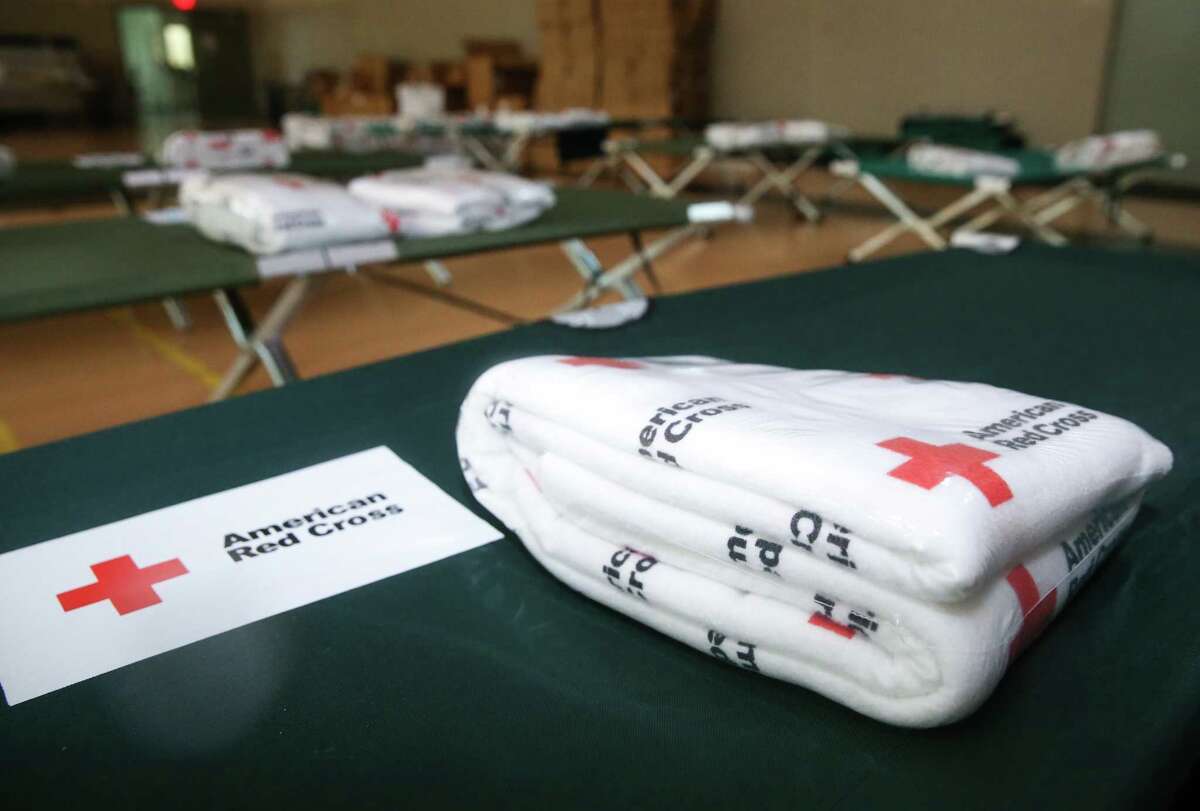 Food, supply and bed are prepared at the American Red Cross shelter on 28th Street on Saturday, August 25, 2017 in Galveston. As of Saturday afternoon, three guests have checked in to their service. ( Yi-Chin Lee / Houston Chronicle)
