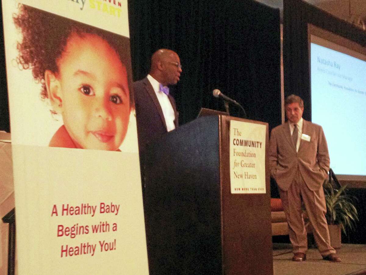 The Community Foundation for Greater New Haven awarded $29.1 million in grants during 2015, according to the Connecticut Council for Philanthropy. (View the full report) In this earlier photo: Kenn Harris addresses members of the community at a New Haven Healthy Start 20th Anniversary Convening on Sept. 7. At right is Will Ginsberg, president and CEO of The Community Foundation for Greater New Haven. (Brian Zahn/Hearst Connecticut Media)