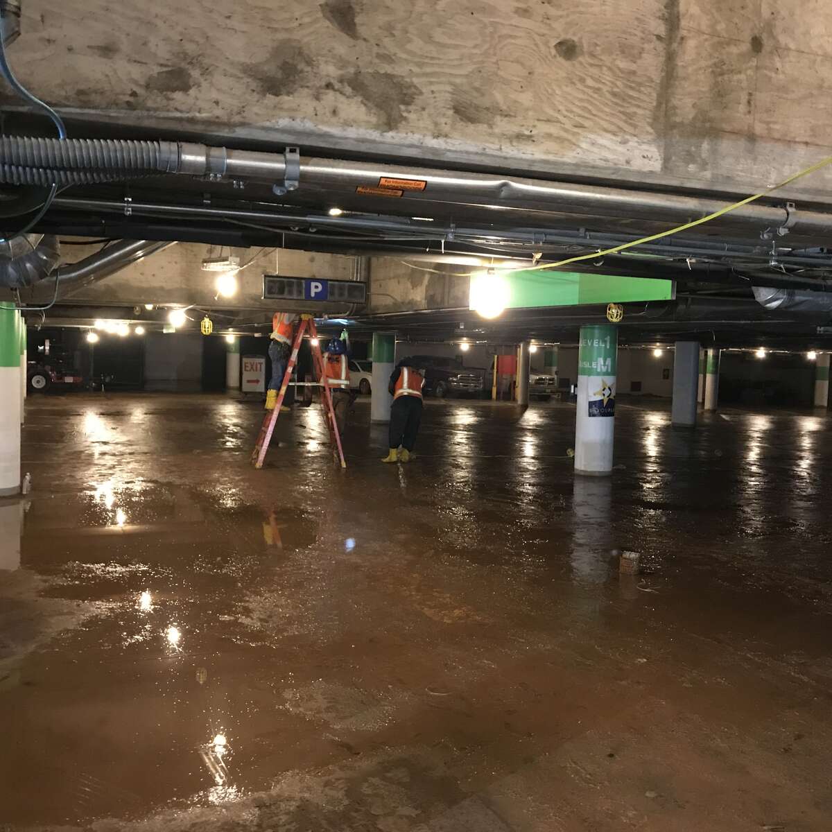 Recovery efforts are underway in Houston's Theater District parking garage.