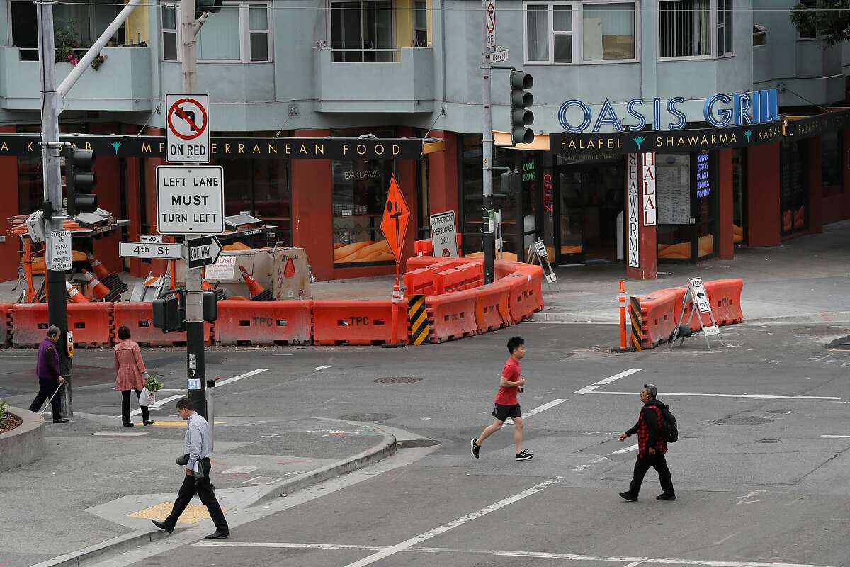 Business has plunged at Oasis Grill on the corner of Howard and 4th street with all the subway construction just outside their doors, in San Francisco, Ca., as seen on Thurs. August 10, 2017.