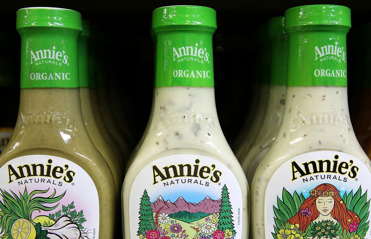 BERKELEY, CA - MARCH 28: Bottles of Annie's Naturals salad dressing are seen displayed on a shelf at Berkeley Bowl on March 28, 2012 in Berkeley, California. Two consumers have filed a class-action lawsuit against Annie's Homegrown for falsely labeling its salad dressings as "natural."